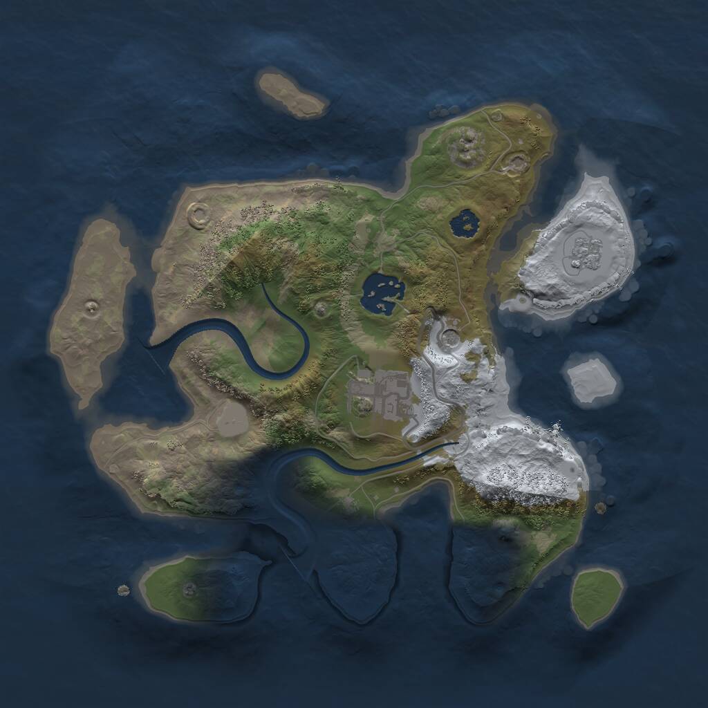 Rust Map: Procedural Map, Size: 2500, Seed: 193743319, 5 Monuments