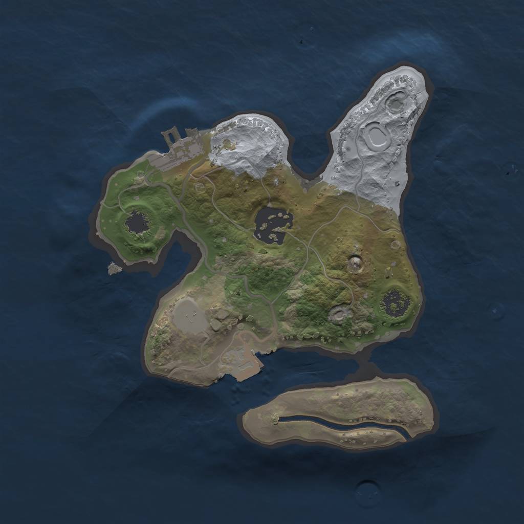 Rust Map: Procedural Map, Size: 2000, Seed: 95155793, 5 Monuments