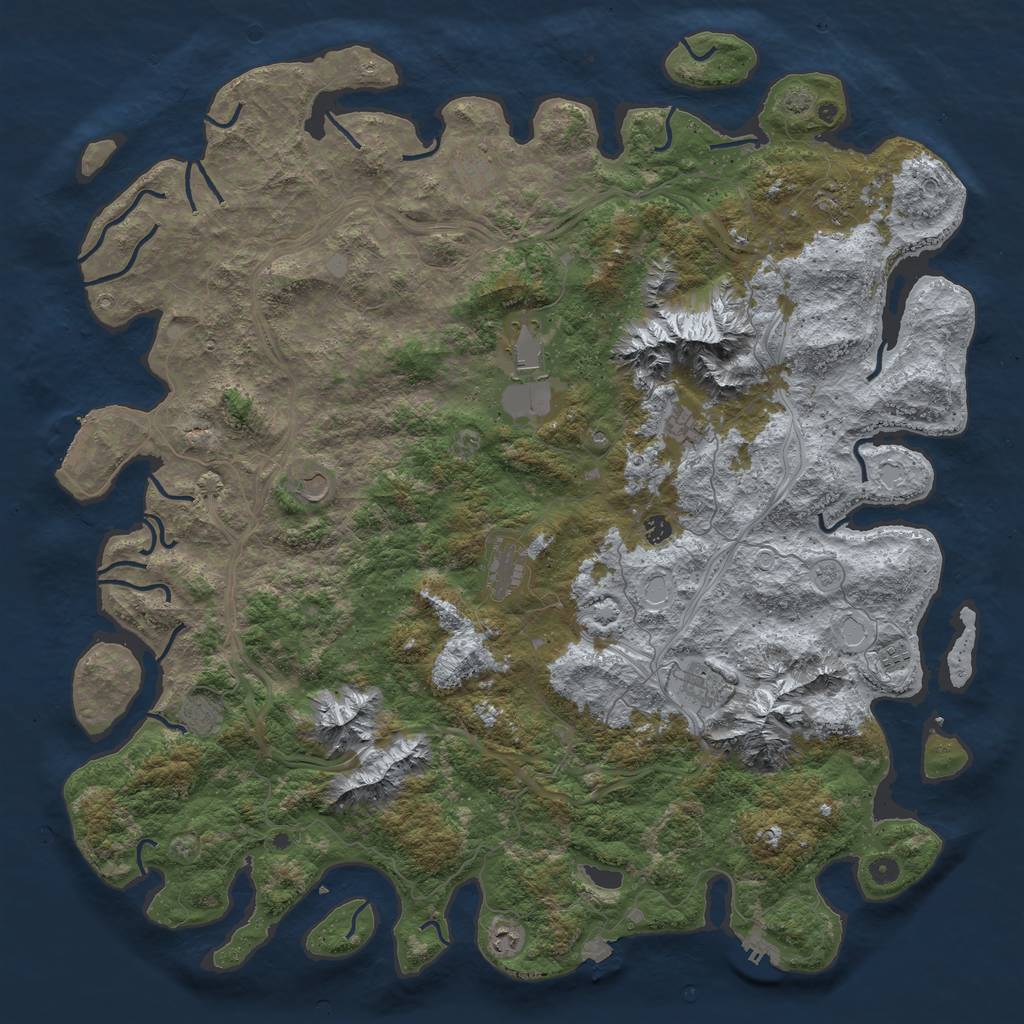 Rust Map: Procedural Map, Size: 5500, Seed: 808597483, 19 Monuments