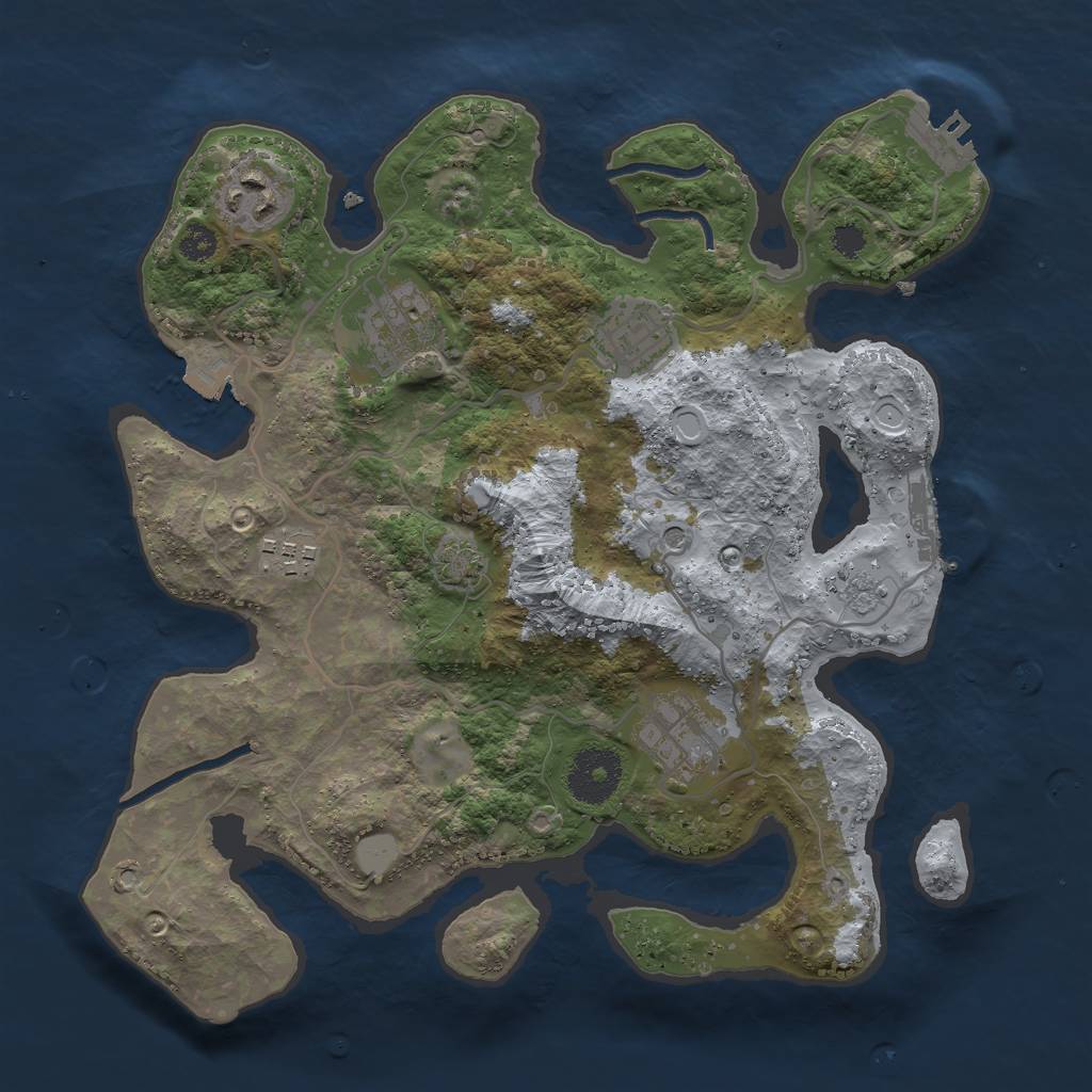 Rust Map: Procedural Map, Size: 3000, Seed: 31421, 13 Monuments