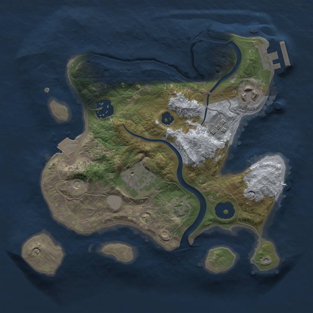 Rust Map: Procedural Map, Size: 2500, Seed: 769030827, 8 Monuments
