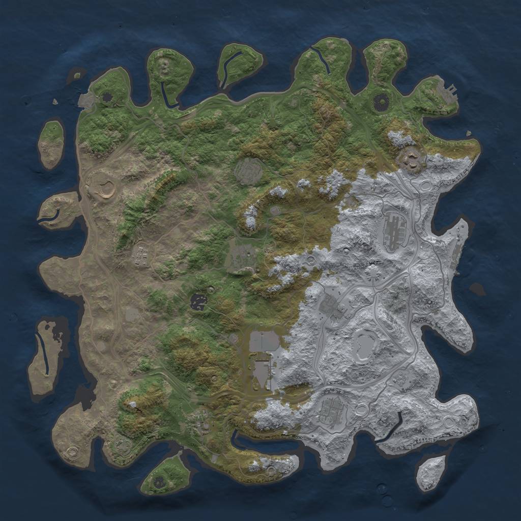 Rust Map: Procedural Map, Size: 4500, Seed: 527073099, 19 Monuments
