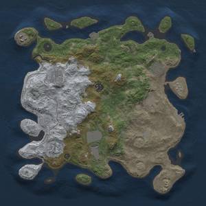 Thumbnail Rust Map: Procedural Map, Size: 3500, Seed: 1920166166, 15 Monuments