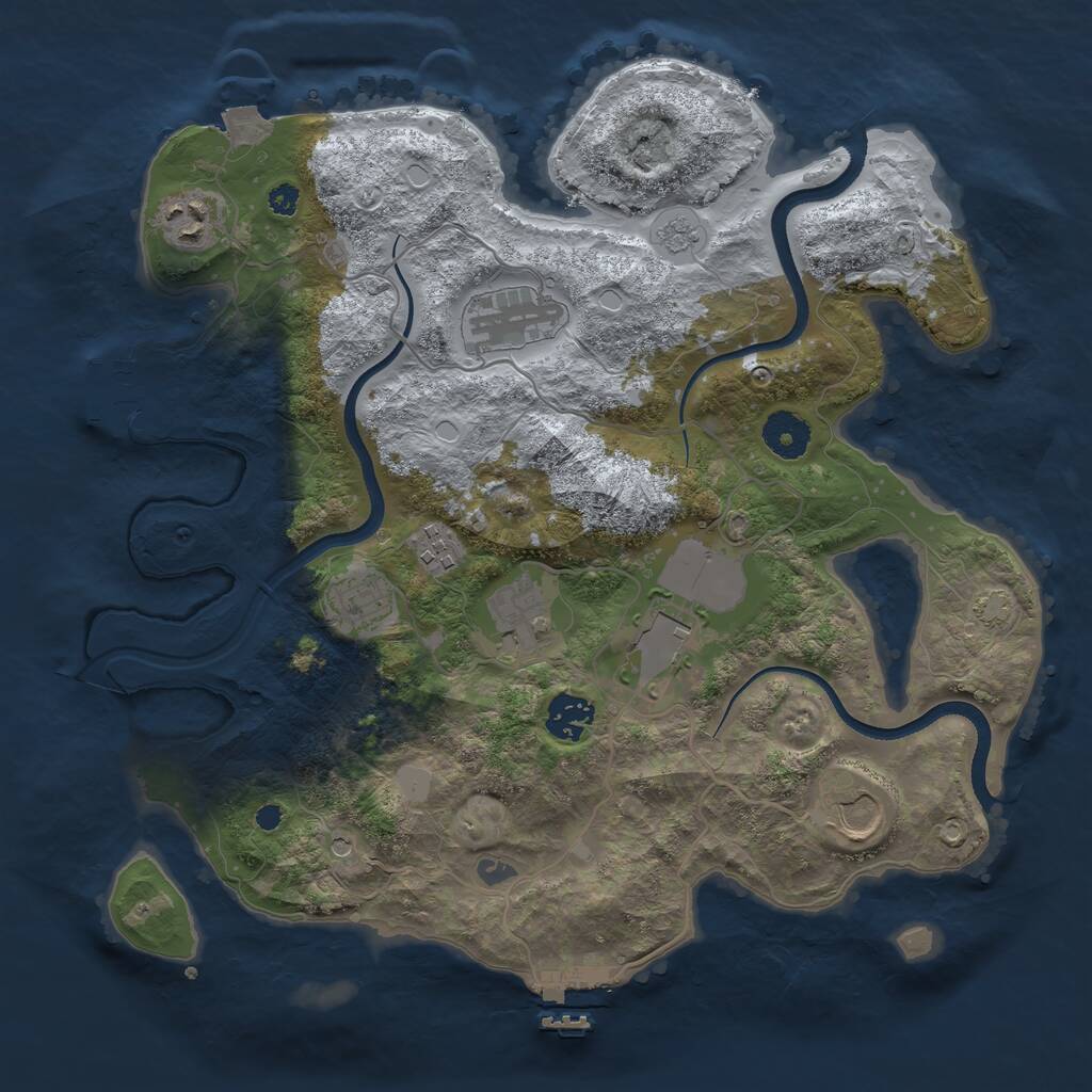 Rust Map: Procedural Map, Size: 3500, Seed: 1118033928, 14 Monuments