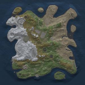 Thumbnail Rust Map: Procedural Map, Size: 3500, Seed: 1945456091, 17 Monuments