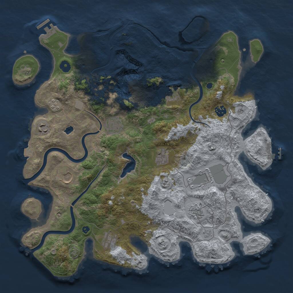 Rust Map: Procedural Map, Size: 4000, Seed: 453979984, 16 Monuments