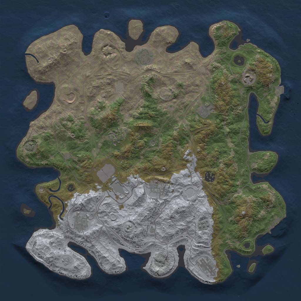 Rust Map: Procedural Map, Size: 4250, Seed: 14844, 18 Monuments