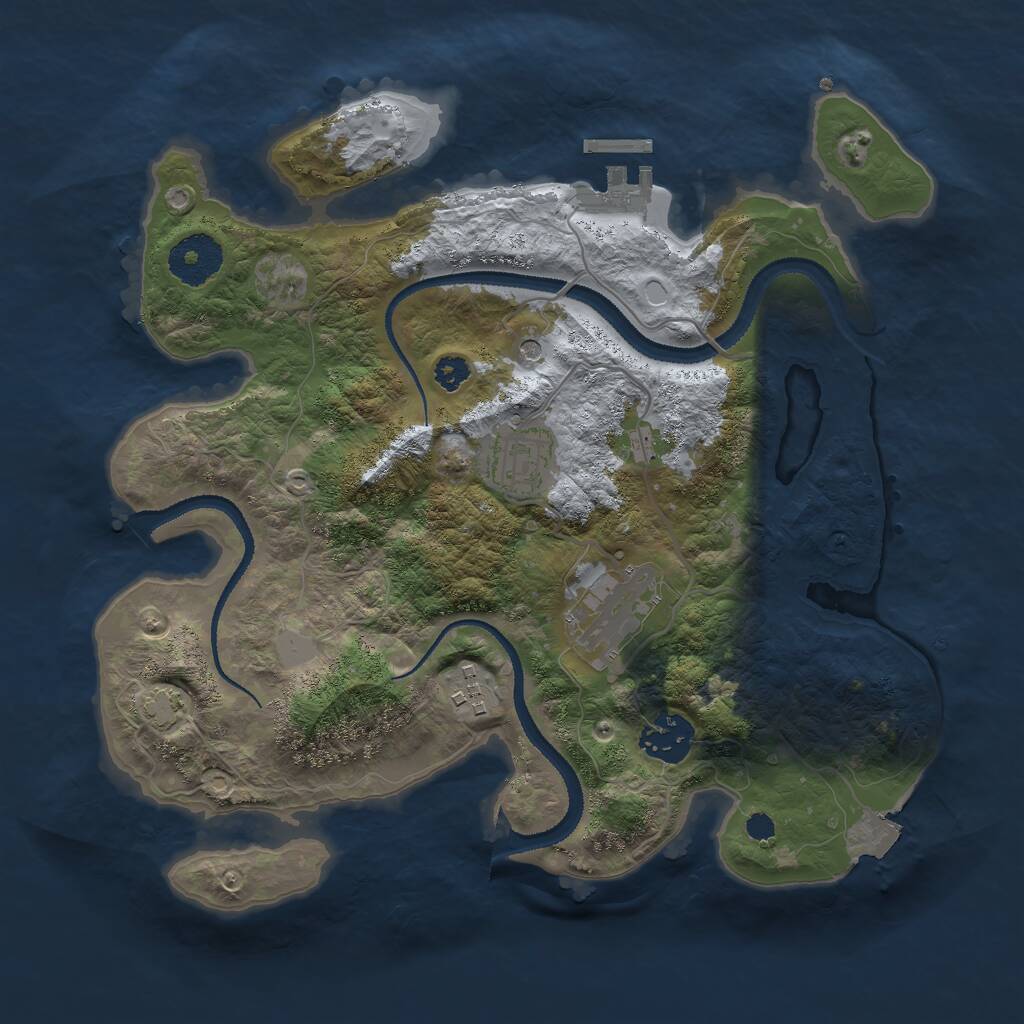 Rust Map: Procedural Map, Size: 3000, Seed: 290352819, 8 Monuments