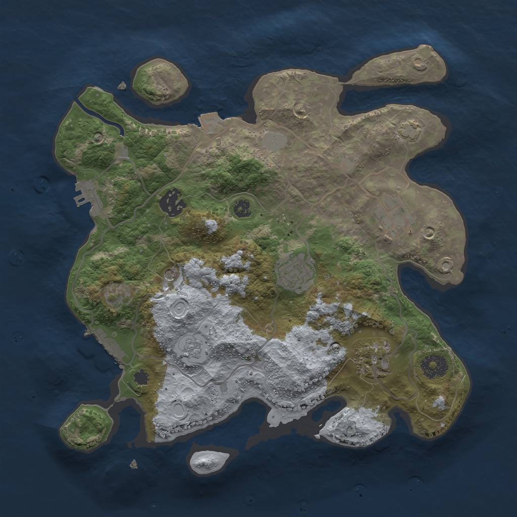 Rust Map: Procedural Map, Size: 3000, Seed: 32559, 12 Monuments