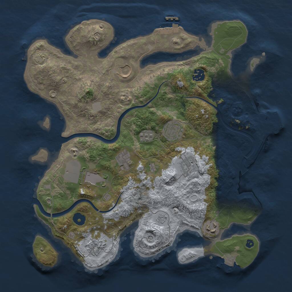 Rust Map: Procedural Map, Size: 3500, Seed: 1936964038, 15 Monuments