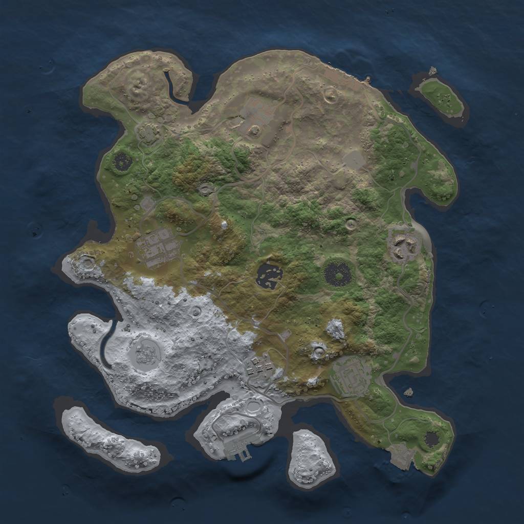 Rust Map: Procedural Map, Size: 3000, Seed: 11798, 13 Monuments