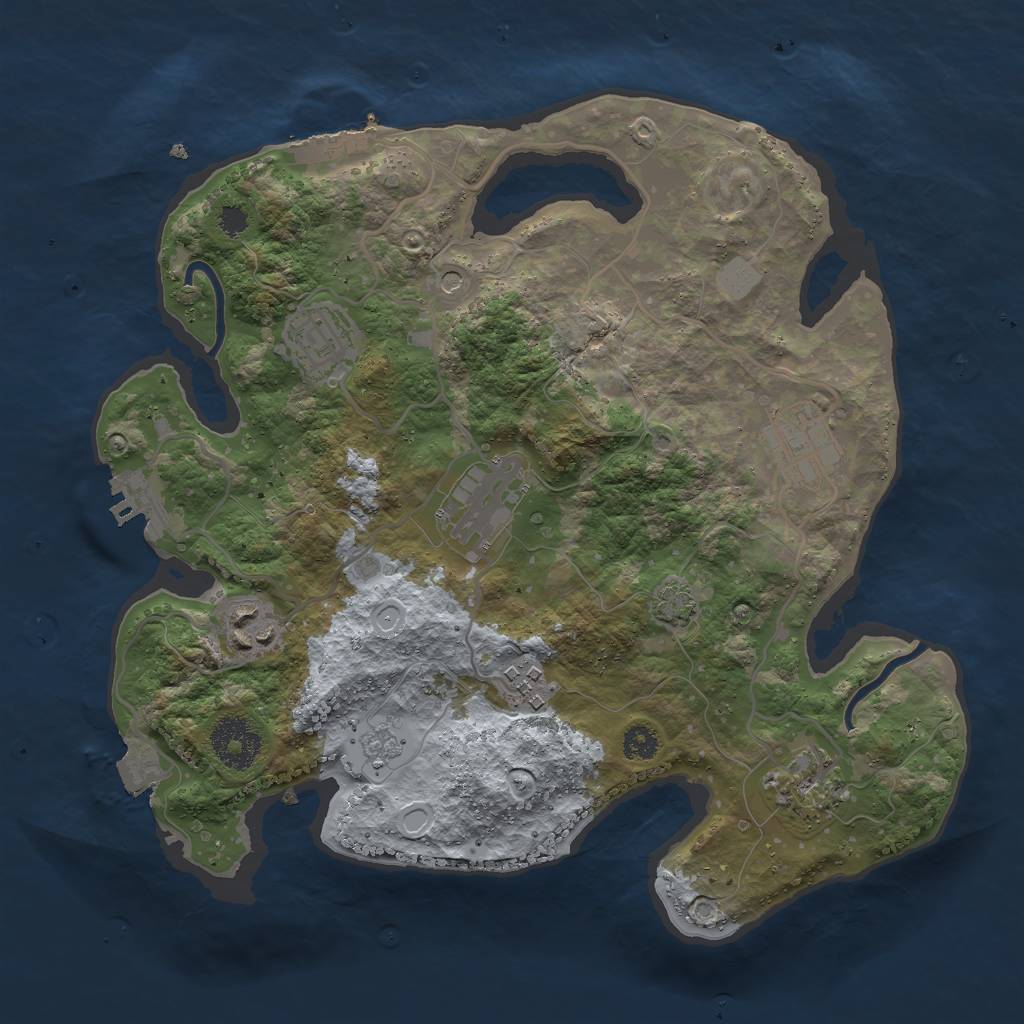 Rust Map: Procedural Map, Size: 3000, Seed: 1946857548, 14 Monuments