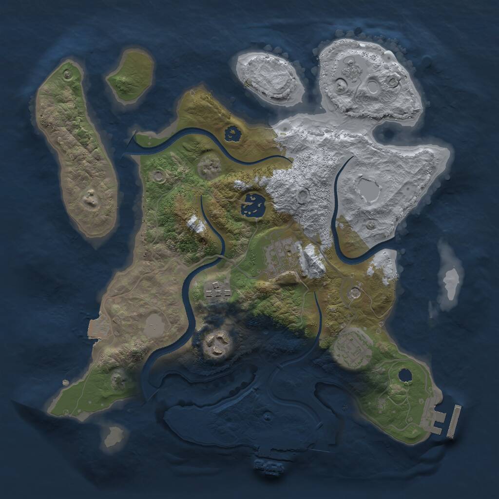 Rust Map: Procedural Map, Size: 3000, Seed: 24000, 10 Monuments