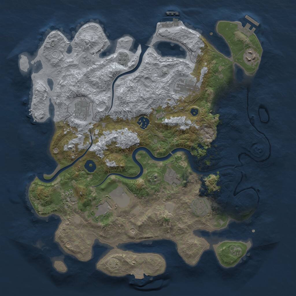 Rust Map: Procedural Map, Size: 3800, Seed: 29798438, 15 Monuments