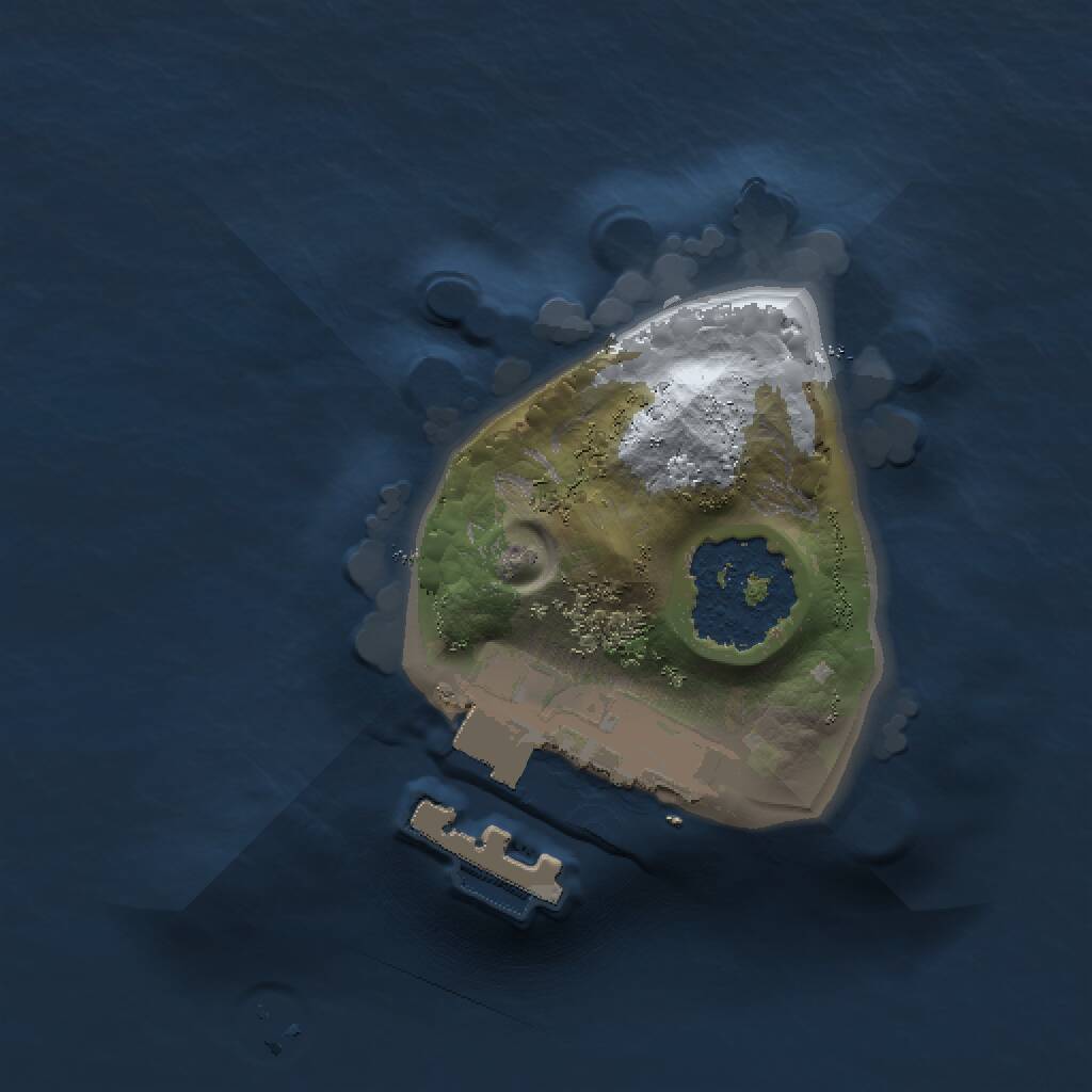 Rust Map: Procedural Map, Size: 1000, Seed: 1068710216, 2 Monuments