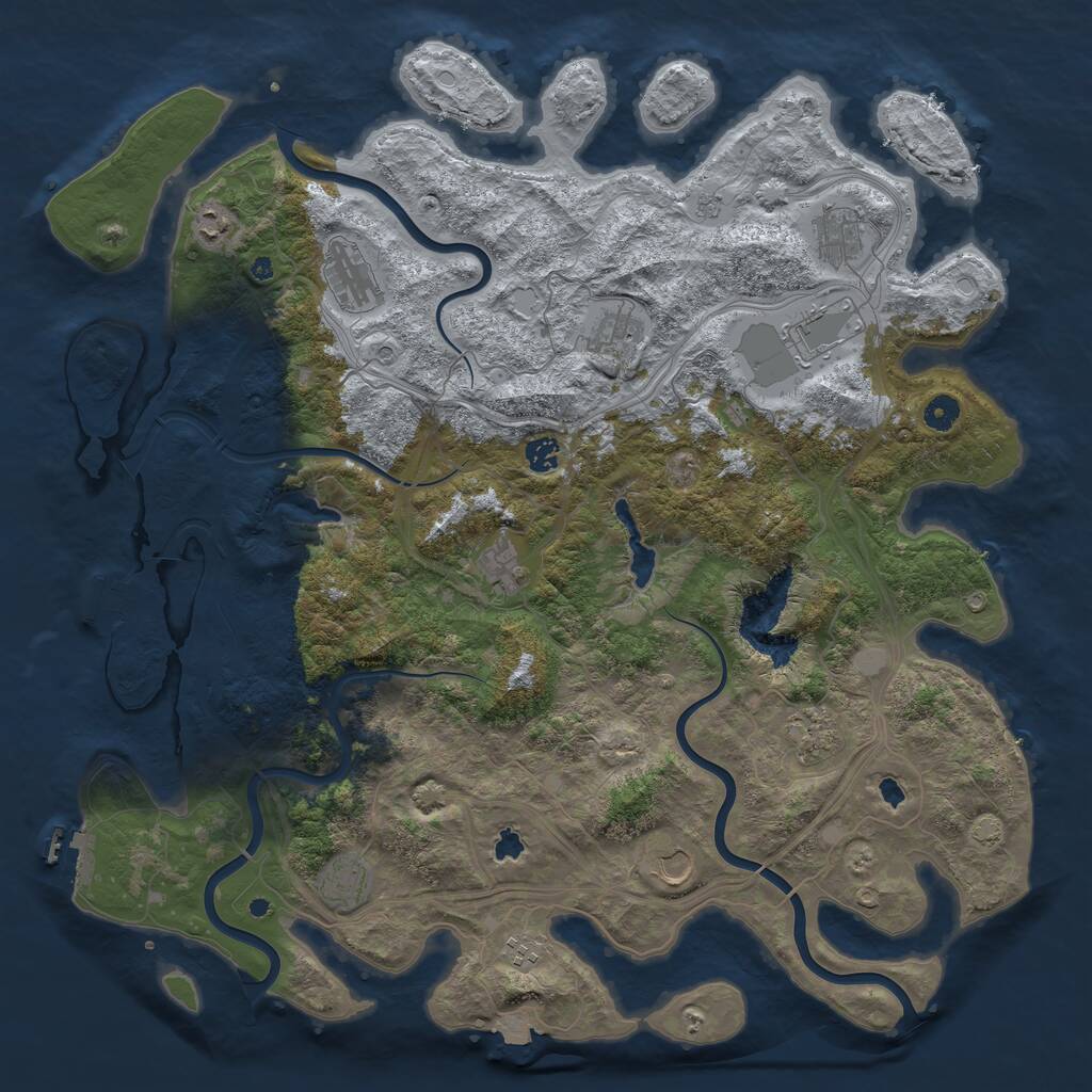 Rust Map: Procedural Map, Size: 4700, Seed: 1075524027, 17 Monuments