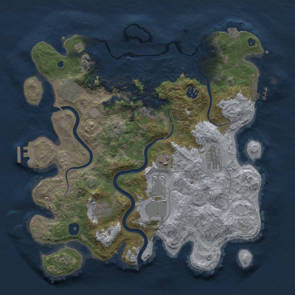 Rust Map: Procedural Map, Size: 3750, Seed: 171037245, 14 Monuments