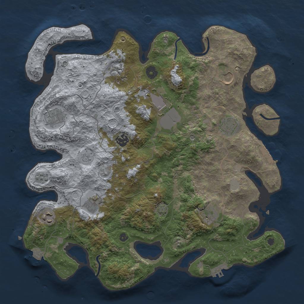 Rust Map: Procedural Map, Size: 3750, Seed: 1618160879, 18 Monuments
