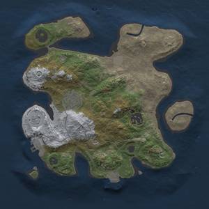 Thumbnail Rust Map: Procedural Map, Size: 2500, Seed: 1159116088, 9 Monuments