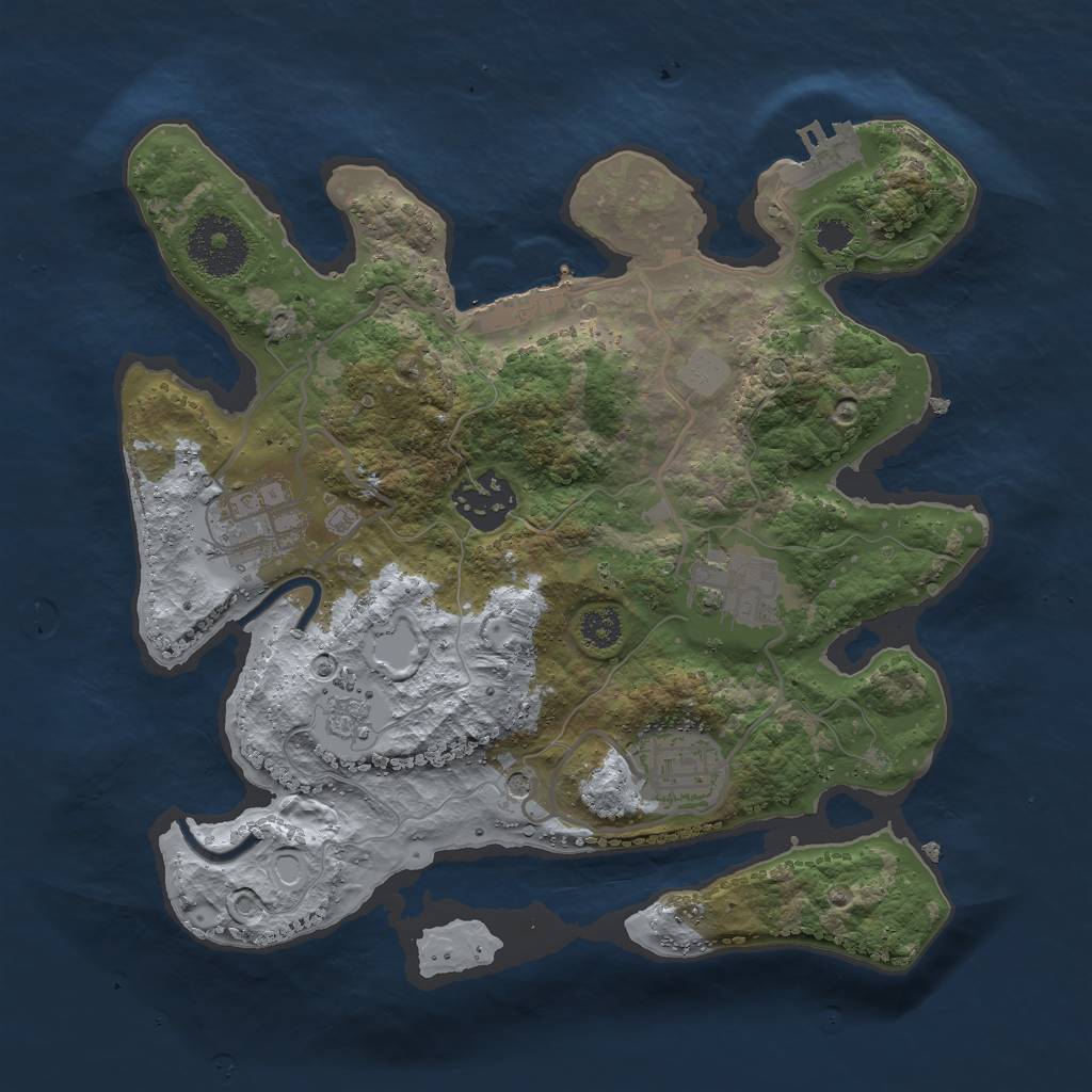 Rust Map: Procedural Map, Size: 2750, Seed: 10004457, 11 Monuments