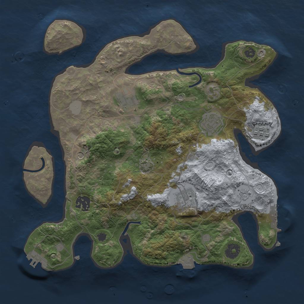 Rust Map: Procedural Map, Size: 3000, Seed: 1245399760, 13 Monuments