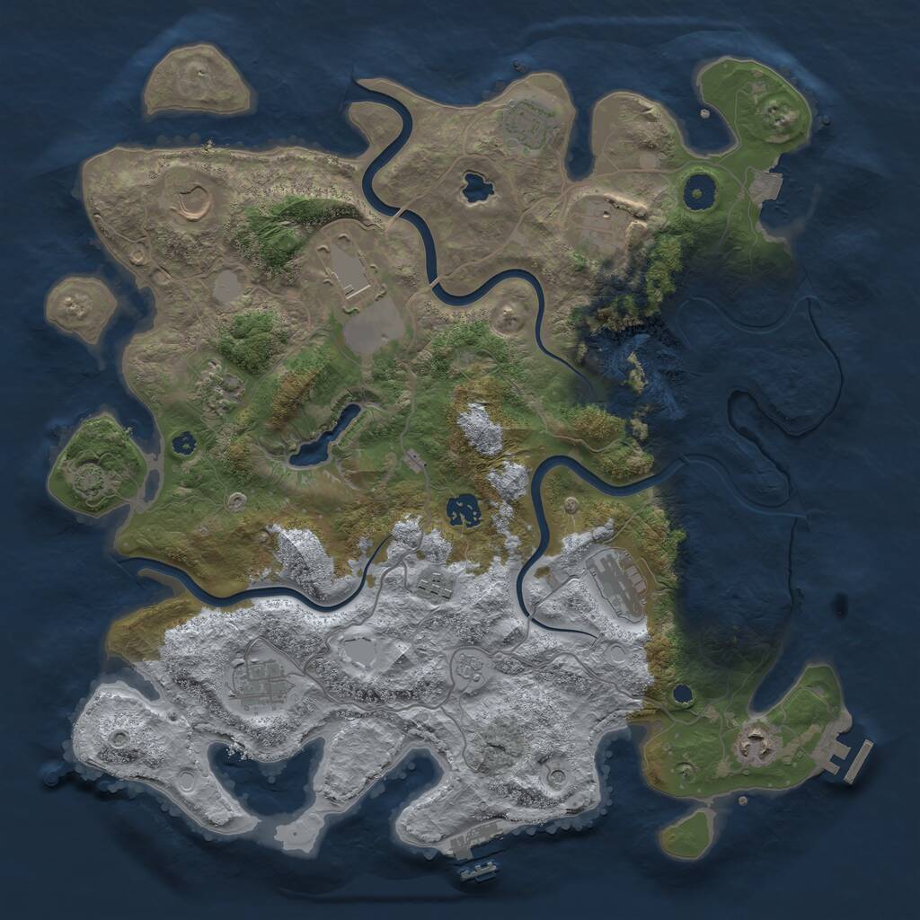 Rust Map: Procedural Map, Size: 4000, Seed: 448150963, 16 Monuments