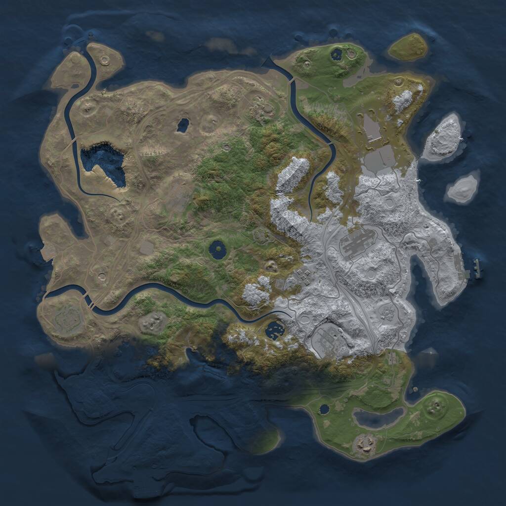 Rust Map: Procedural Map, Size: 4250, Seed: 1732022, 16 Monuments