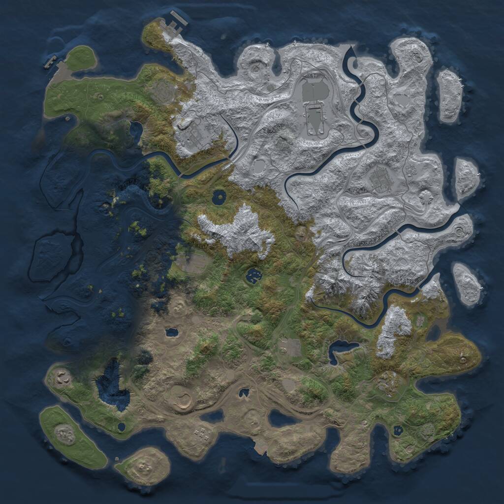 Rust Map: Procedural Map, Size: 5000, Seed: 81819928, 17 Monuments