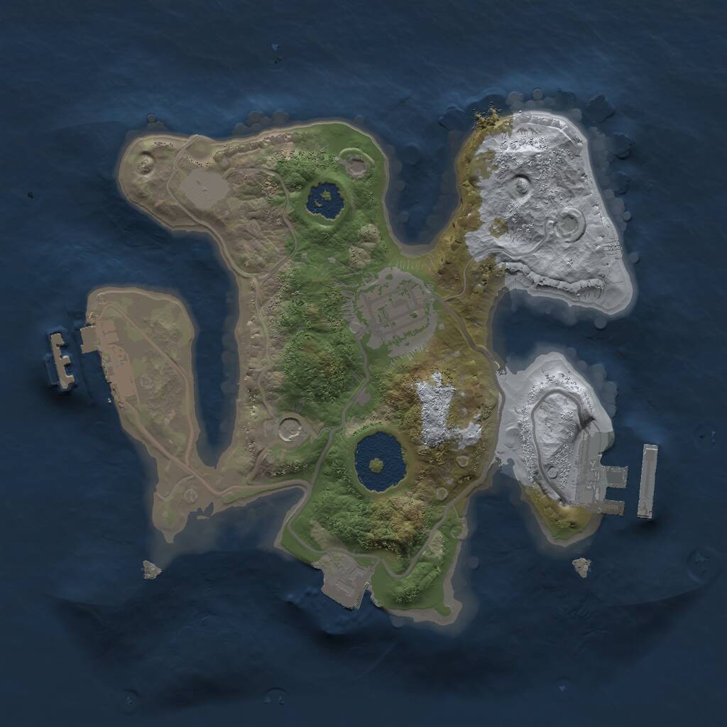 Rust Map: Procedural Map, Size: 2000, Seed: 630148239, 5 Monuments