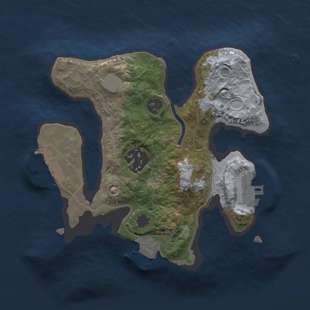 Rust Map: Procedural Map, Size: 2000, Seed: 630148239, 6 Monuments