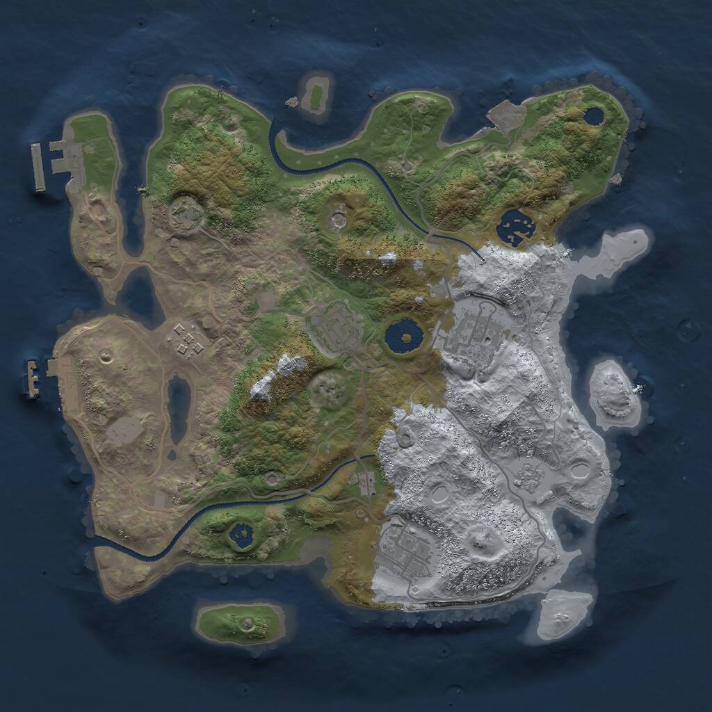 Rust Map: Procedural Map, Size: 3000, Seed: 1348466573, 11 Monuments