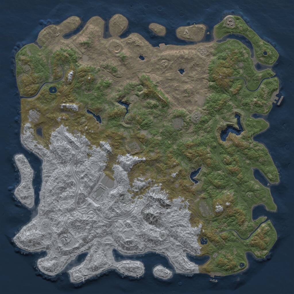 Rust Map: Procedural Map, Size: 5999, Seed: 999999, 17 Monuments