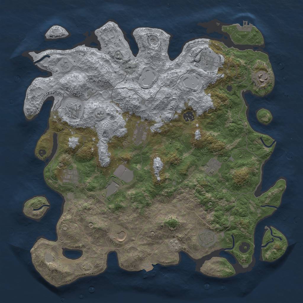 Rust Map: Procedural Map, Size: 4200, Seed: 648410, 18 Monuments