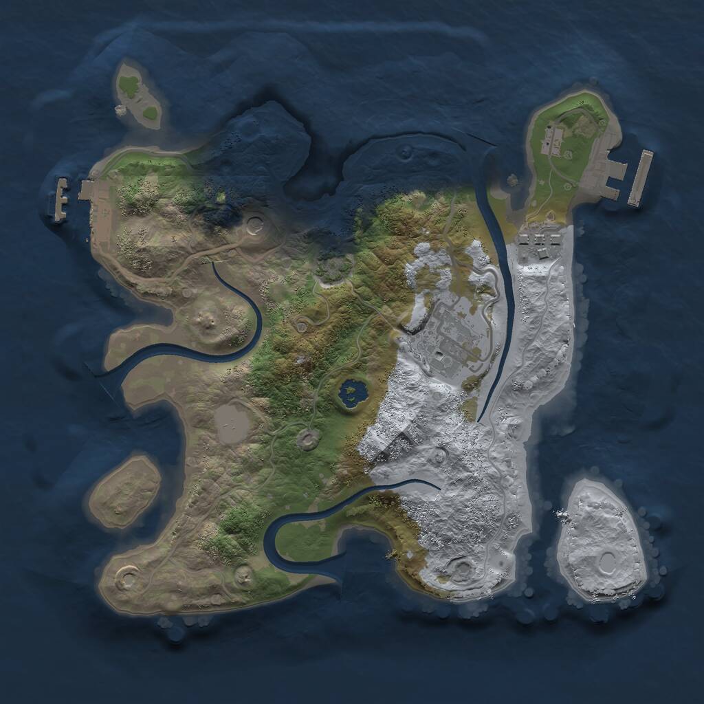 Rust Map: Procedural Map, Size: 2500, Seed: 1564968532, 7 Monuments
