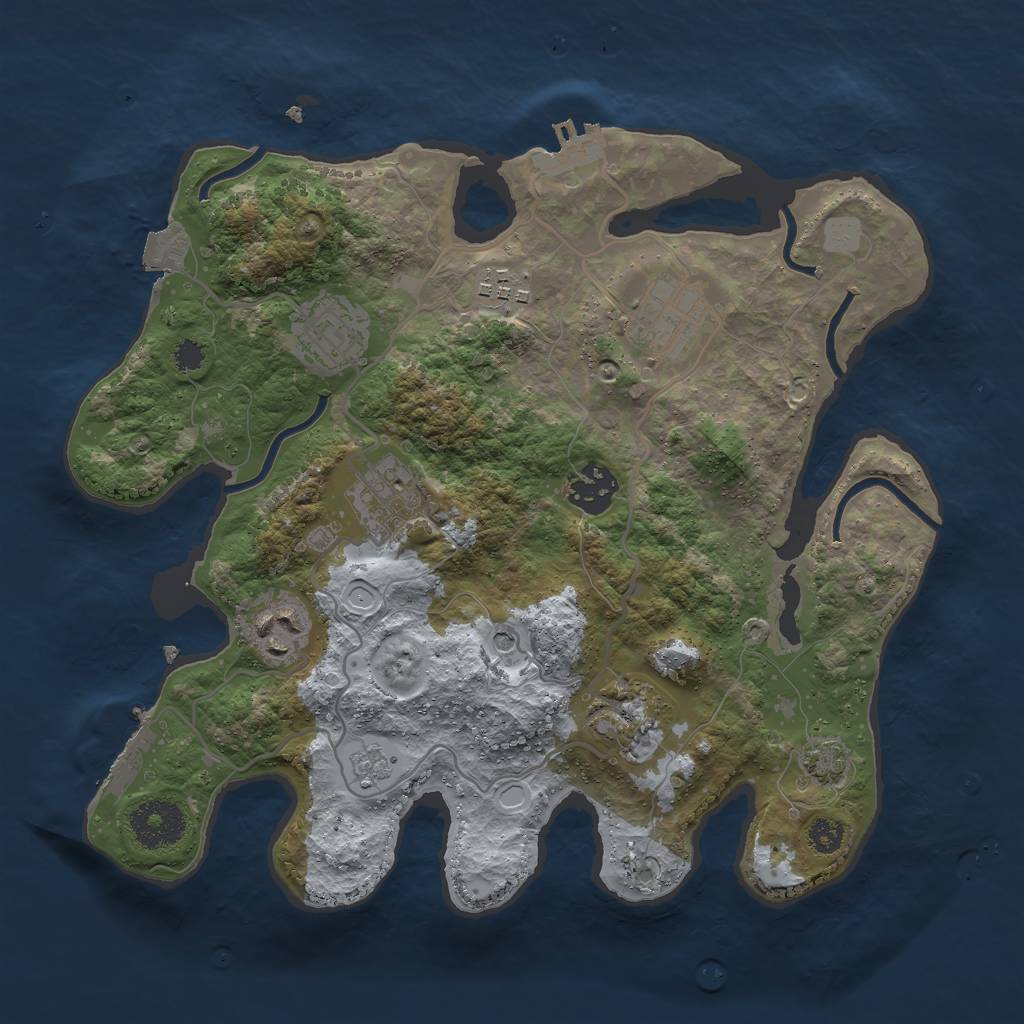 Rust Map: Procedural Map, Size: 3000, Seed: 29935, 15 Monuments