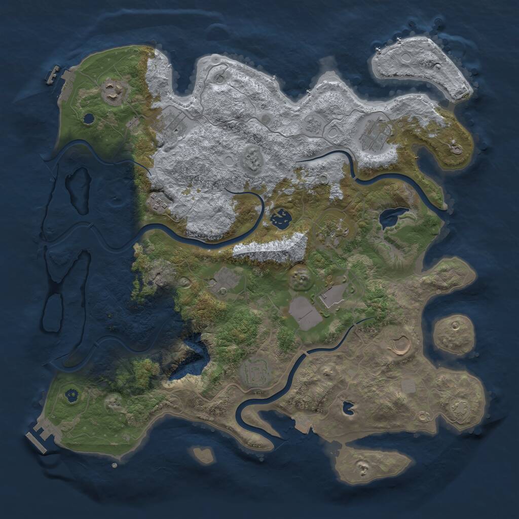 Rust Map: Procedural Map, Size: 4000, Seed: 1527550753, 16 Monuments