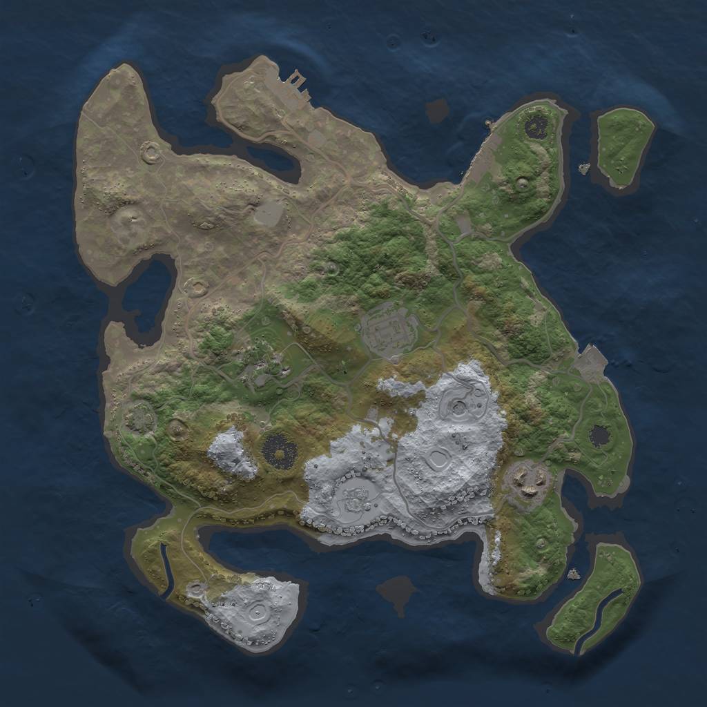 Rust Map: Procedural Map, Size: 3000, Seed: 348489, 11 Monuments