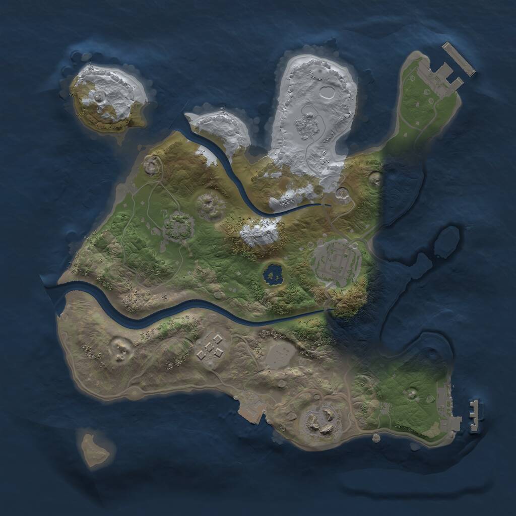 Rust Map: Procedural Map, Size: 2500, Seed: 259487133, 9 Monuments