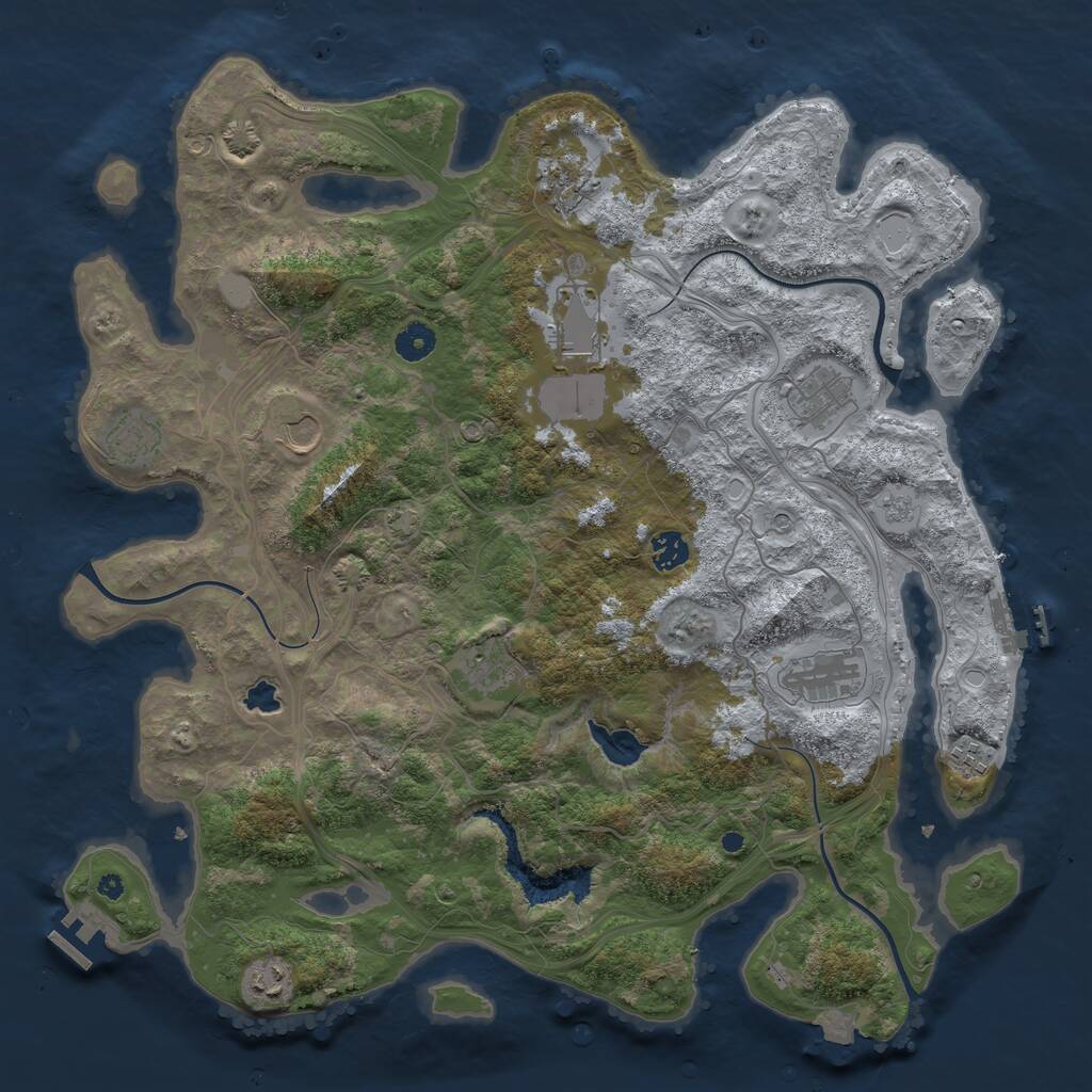 Rust Map: Procedural Map, Size: 4250, Seed: 554987236, 16 Monuments