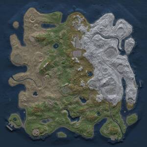 Thumbnail Rust Map: Procedural Map, Size: 4250, Seed: 554987236, 16 Monuments