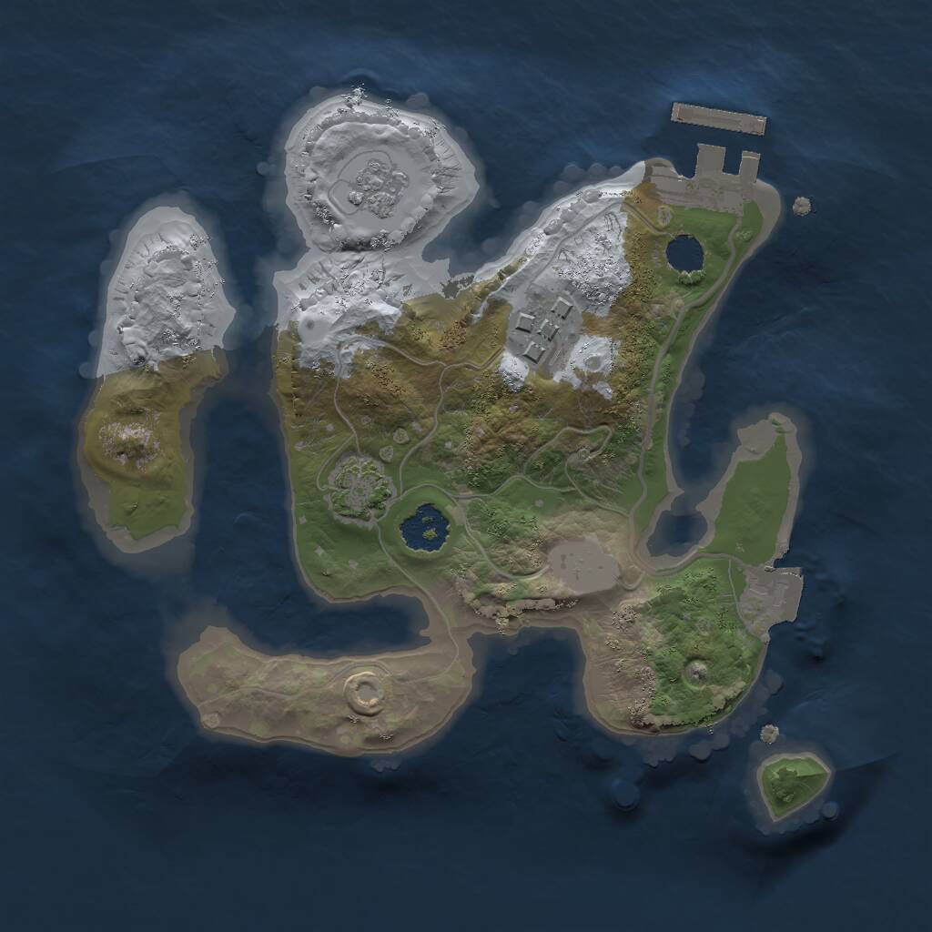 Rust Map: Procedural Map, Size: 2000, Seed: 1559566601, 5 Monuments