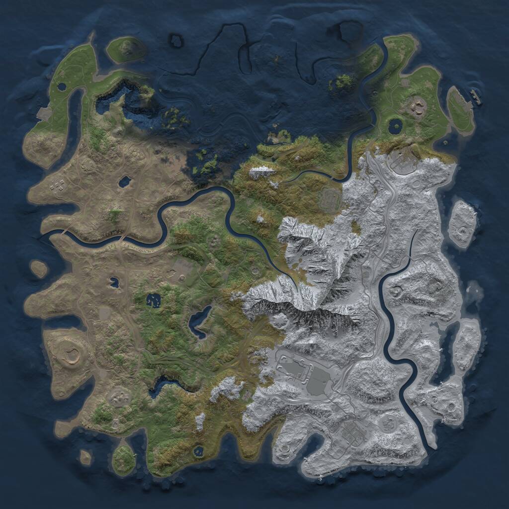 Rust Map: Procedural Map, Size: 5000, Seed: 407427372, 17 Monuments