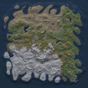 Thumbnail Rust Map: Procedural Map, Size: 5000, Seed: 1443219823, 16 Monuments