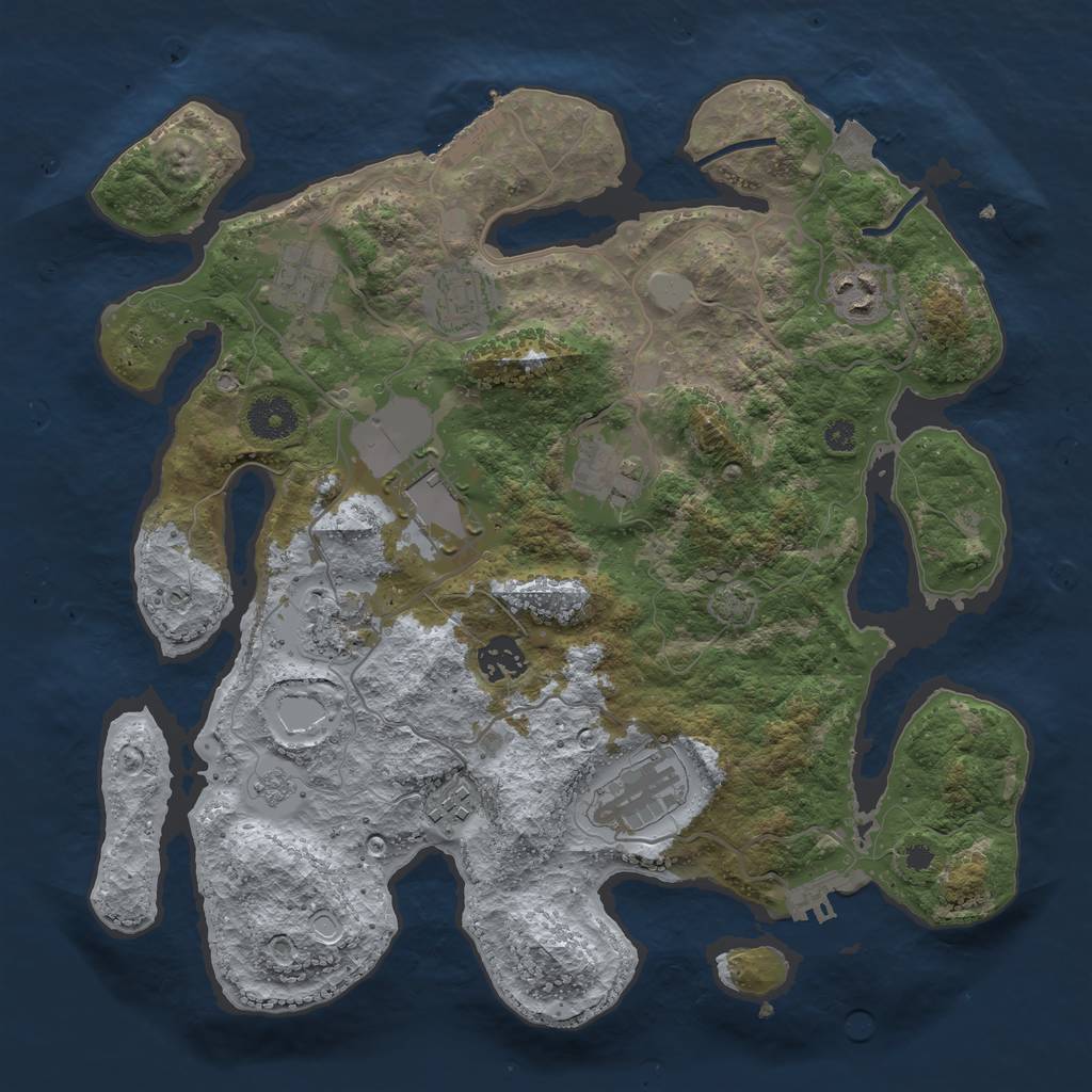 Rust Map: Procedural Map, Size: 3500, Seed: 1558173964, 16 Monuments