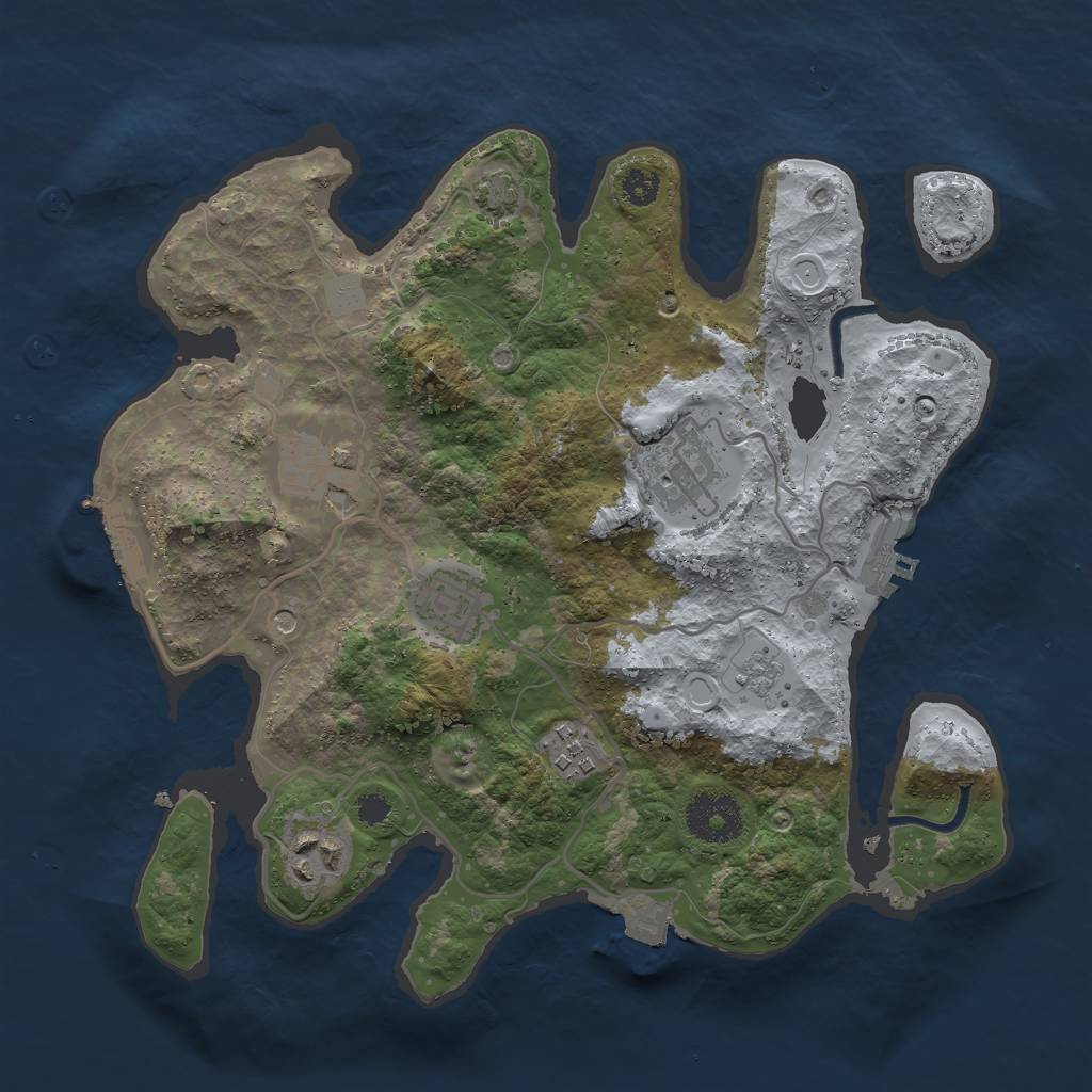 Rust Map: Procedural Map, Size: 3000, Seed: 12253, 13 Monuments