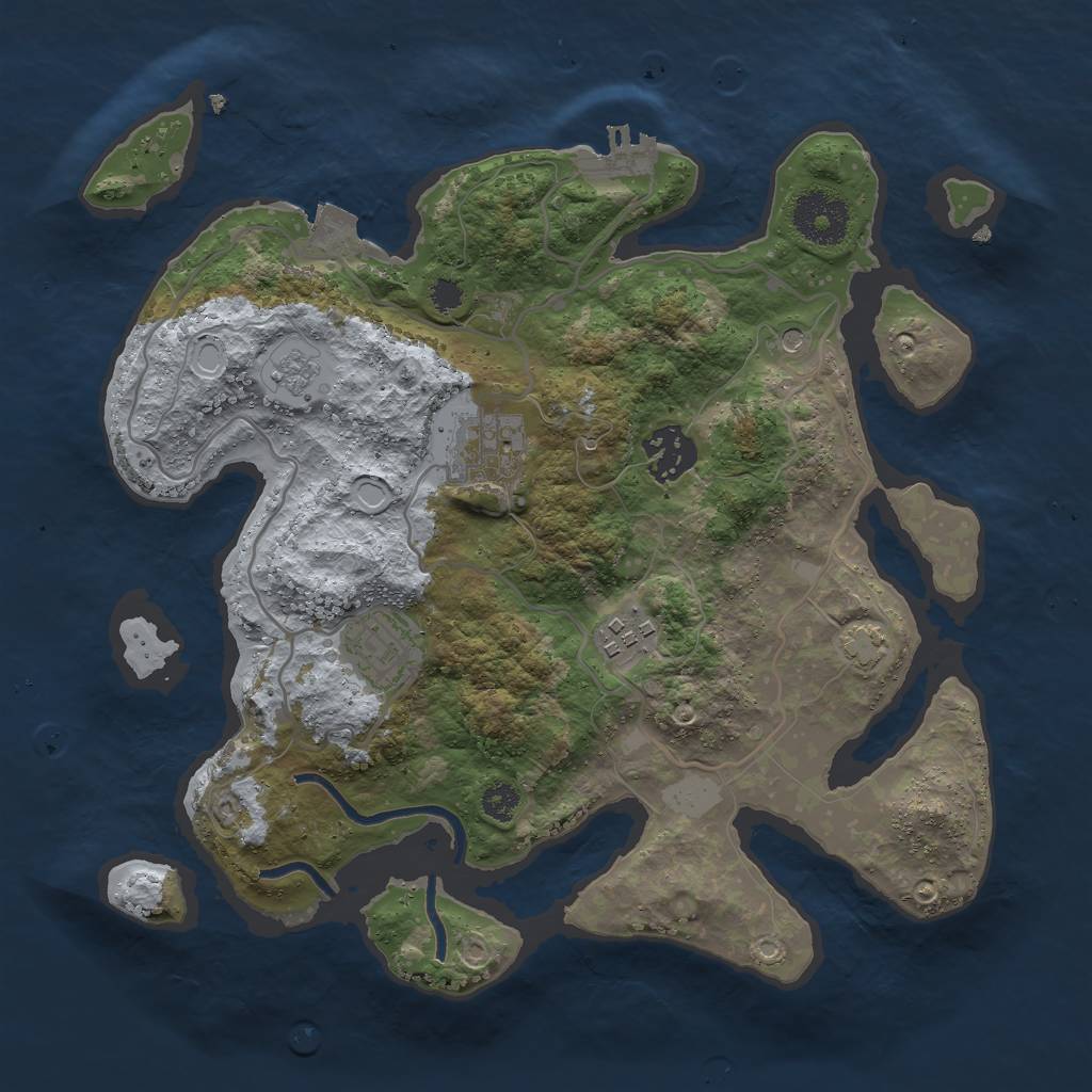 Rust Map: Procedural Map, Size: 3000, Seed: 6286, 11 Monuments