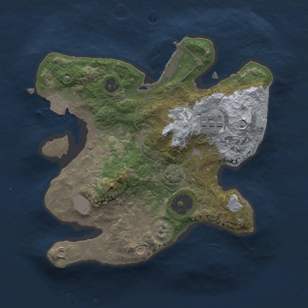 Rust Map: Procedural Map, Size: 2232, Seed: 2323, 6 Monuments
