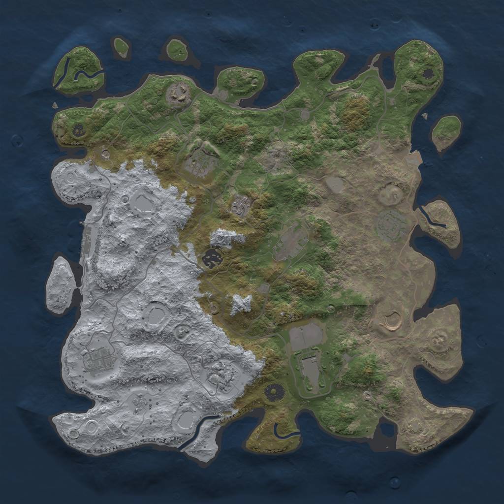 Rust Map: Procedural Map, Size: 4000, Seed: 8153092, 17 Monuments