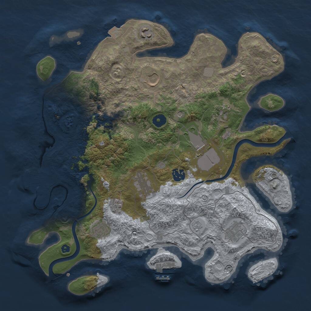 Rust Map: Procedural Map, Size: 3600, Seed: 20406, 15 Monuments