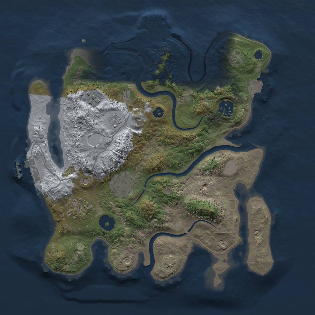 Rust Map: Procedural Map, Size: 3000, Seed: 1556841456, 10 Monuments